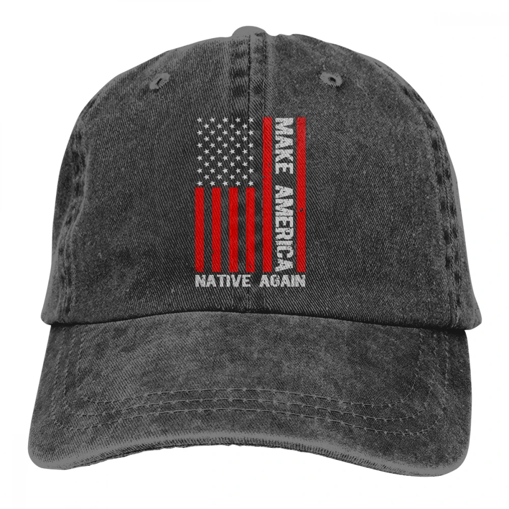 Сделать Америку родного снова Casquette синий унисекс Мужские Женские джинсовые бейсболка с ремешком кепки Регулируемый Гольф папа шляпа