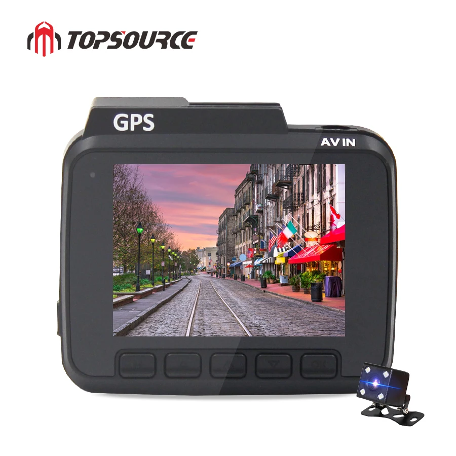 TOPSOURCE Dash Cam WiFi DVR двойной объектив 4K Встроенный gps скорость координаты Автомобильная камера видеорегистратор ночного видения 24H Park