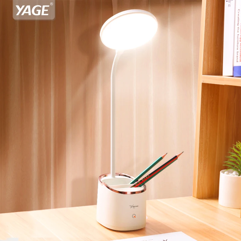Achat 1800mAh Rechargeable Lampe De Table De Stockage Stylo Hoder Lampes Table Led Touch Lampe De Table Étudiant Led Lampe De Bureau