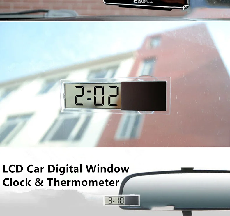 ЖК-дисплей автомобиля цифровые часы окна на окно по Цельсию по Фаренгейту высокого качества цифровой термометр для автомобиля орнамент аксессуары
