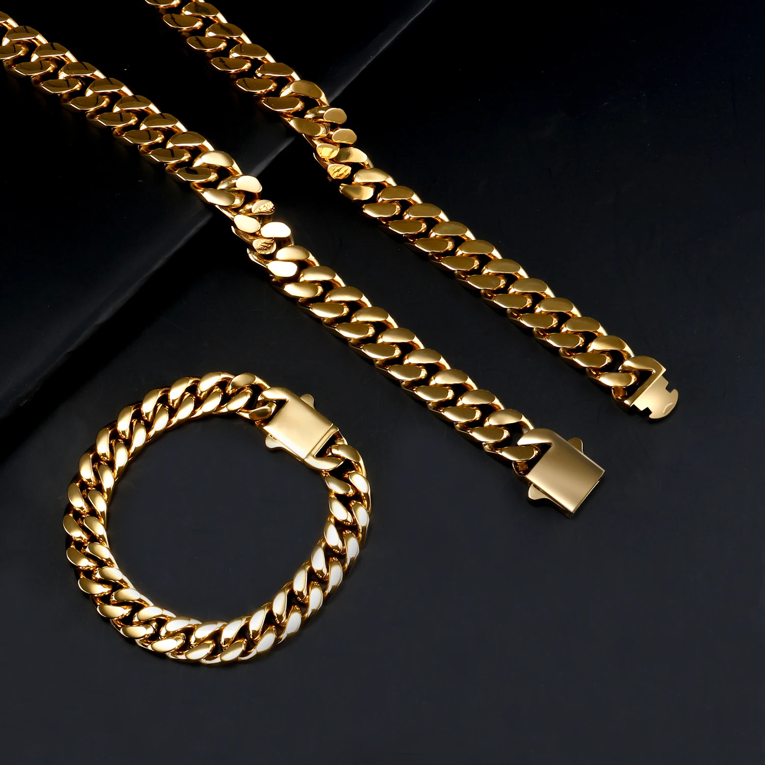 7/9/11/13/15MM Width Cuban Chain Stainless Steel Necklace for Men Women Hip Hop Punk Jewelry Gift cuban necklaces stainless steel necklace metal necklace