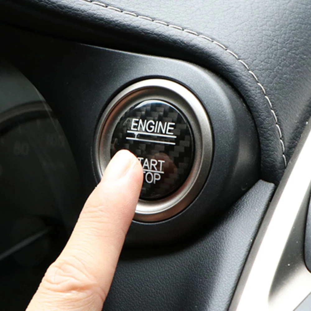 Для LEXUS NX200 NX200t NX300 NX300h кнопка запуска двигателя автомобиля из настоящего углеродного волокна круглая крышка отделка стикер аксессуар