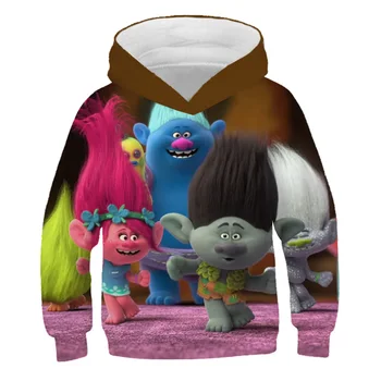 

Trolls Poppy Magic Printed Hoodies Baby Boy Tops Spring Sweatshirts 3D Cartoon Trolls Children Pullover Girls Christmas Clothing