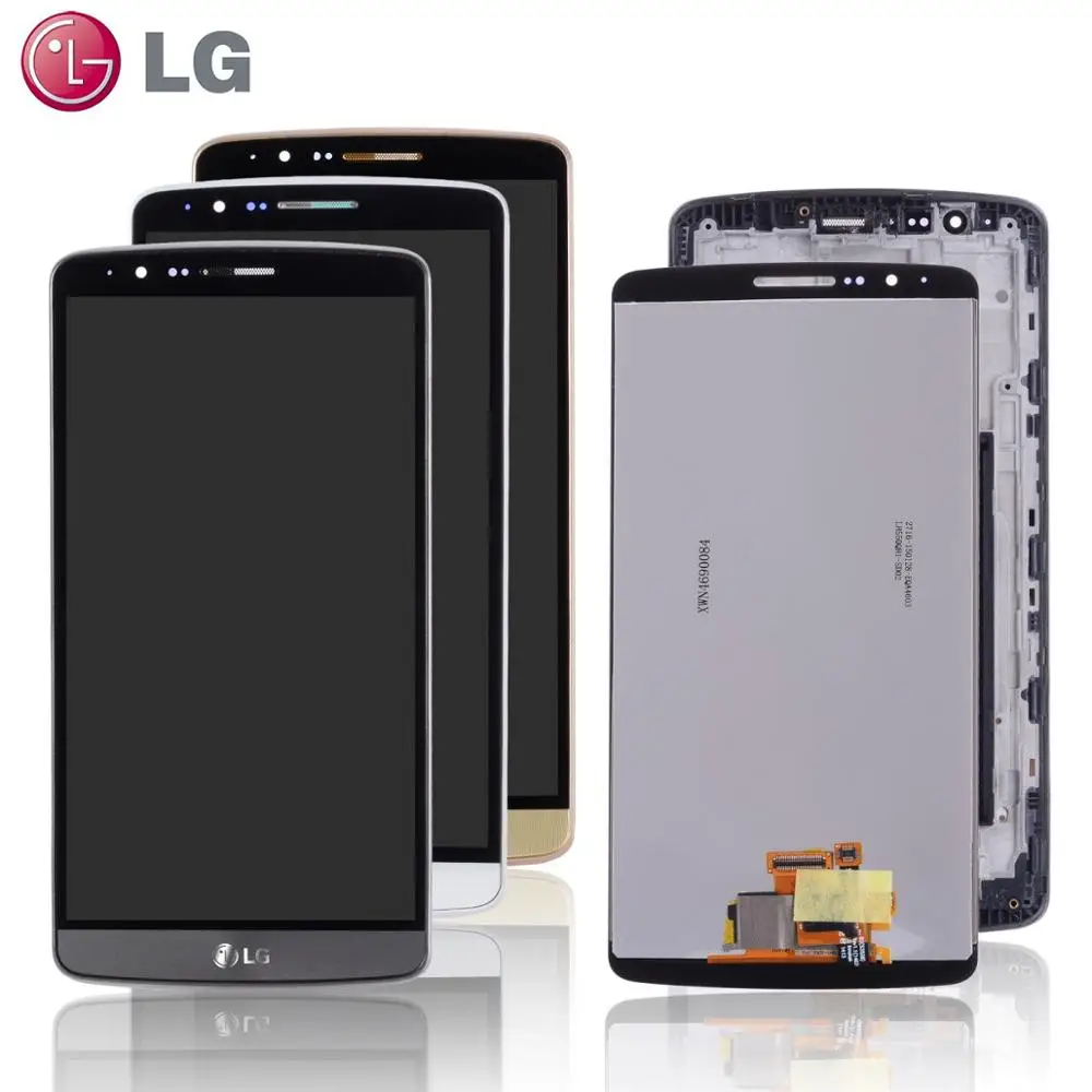 Скидка Дисплей для LG G3 LCD D850 D851 D855 в сборе с тачскрином на рамке Оригинал черный белый золотой