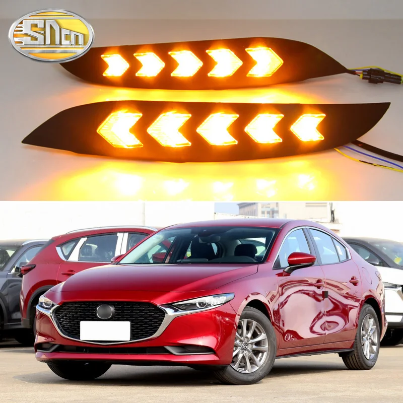 SNCN 2 шт. светодиодный светильник дневного света для Mazda 3 Axela автомобильные аксессуары ночной синий 12 В DRL противотуманная фара украшение