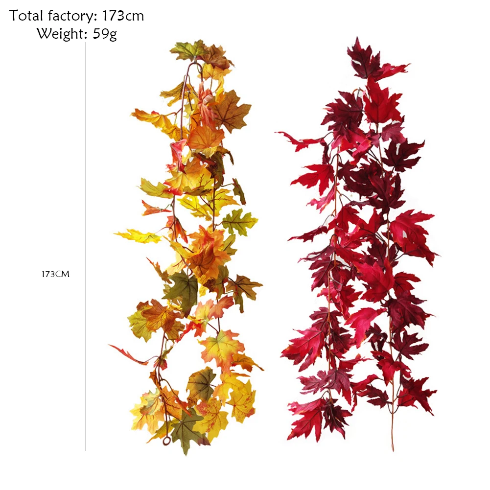 Christmas Simulation Green Plants Artificial Leaves Thanksgiving Maple Leaf Autumn Decoration Accessories Party Door Decoration