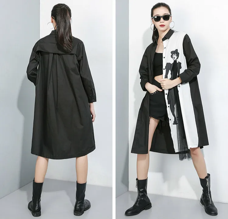 Max LuLu модные корейские женские готические Топы хлопковые блузки женские осенние длинные рубашки с принтом Повседневная одежда Лоскутная кружевная одежда