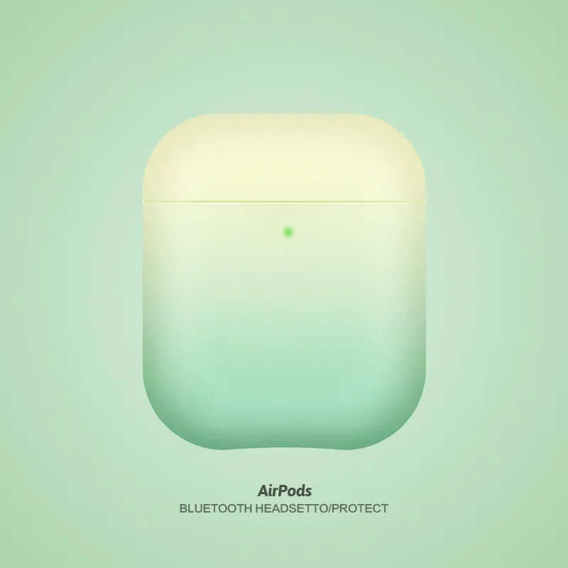 2 Для AirPods чехол градиентный Радужный цвет защитный жесткий чехол Bluetooth беспроводные наушники чехол для Air pods 2 Чехол fundas - Цвет: 2