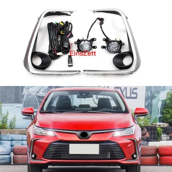 

1set Car Fog Lamp Assembly For Toyota Corolla 2019 2020 Front Bumper Lamp LED Bulb Day Light with Wiring Covers
