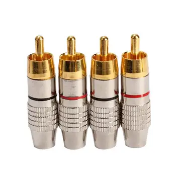 

4PCS RCA Plug Connector for Audio Video Cable RCA Plug Audio Video Locking Cable Connector Plug Titanize Connector
