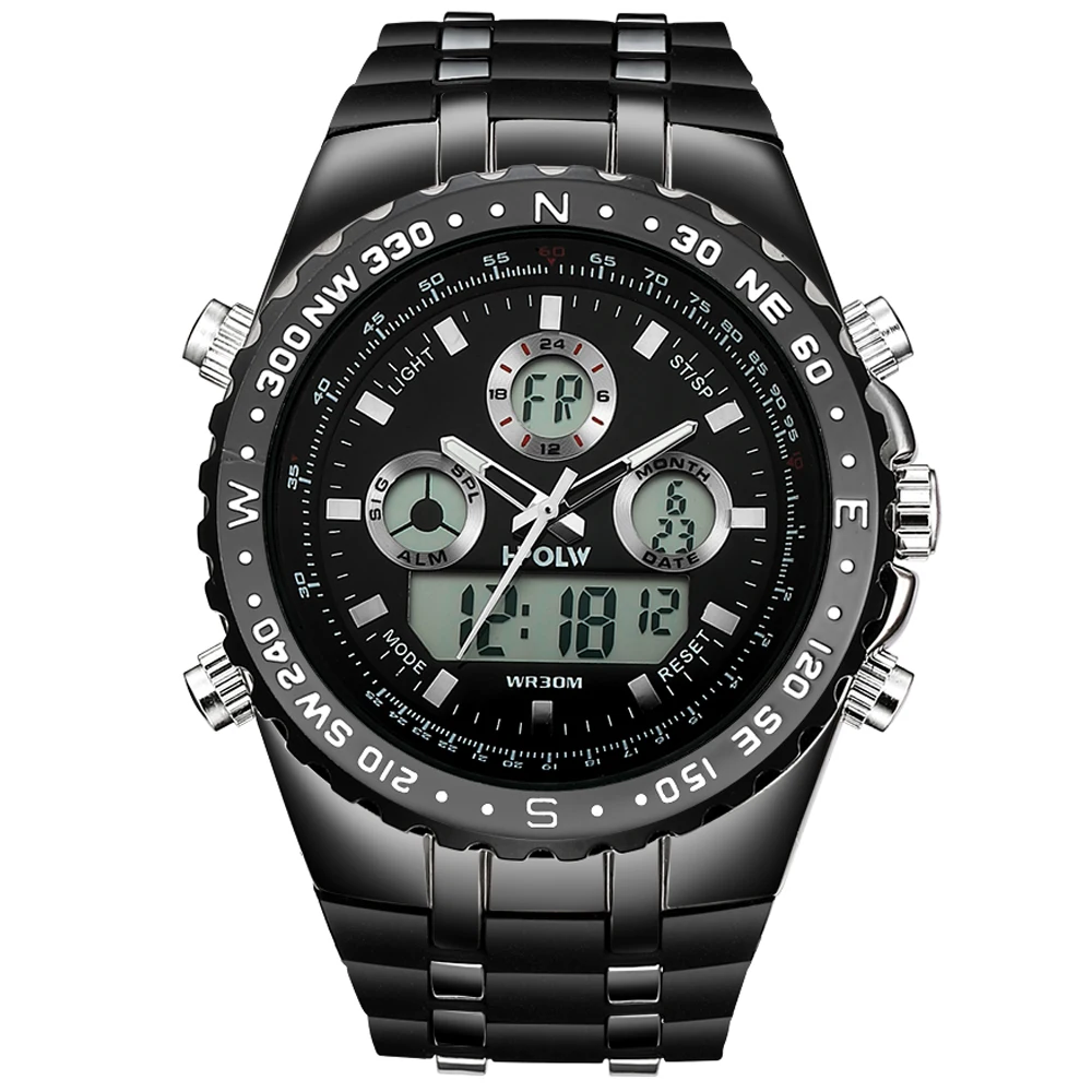 Beste Mannen Luxe Analoge Digitale Quartz Horloge Nieuw Merk HPOLW Casual Horloge Mannen G Stijl Waterdichte Sport Militaire Shock Horloges