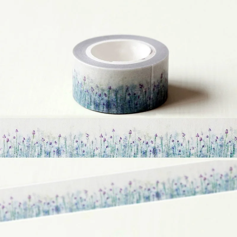 Красивые Лавандовые цветы Васи бумажные маскирующие ленты для лента для скрапбукинга Diy стикер s ремесла наклейка для Обертывания подарков