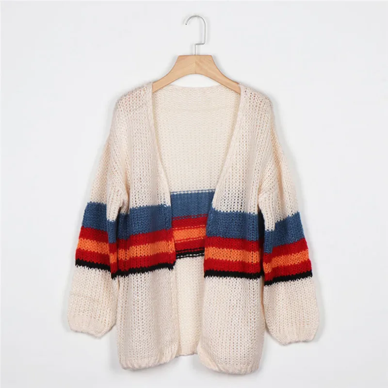JAYCOSIN свитер женский модный Повседневный полосатый вязаный свитер с длинным рукавом Кардиган пальто femenino Manteau femelle#0823