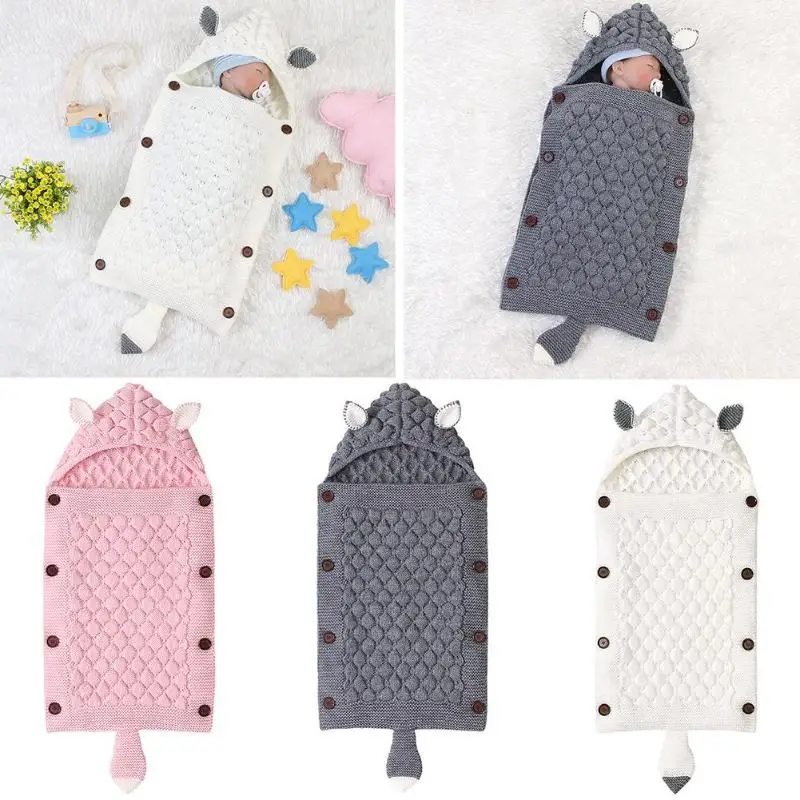 Однотонная мягкая пеленка с мультяшными ушами; зимнее одеяло для новорожденных; отличное очень мягкое и удобное теплое