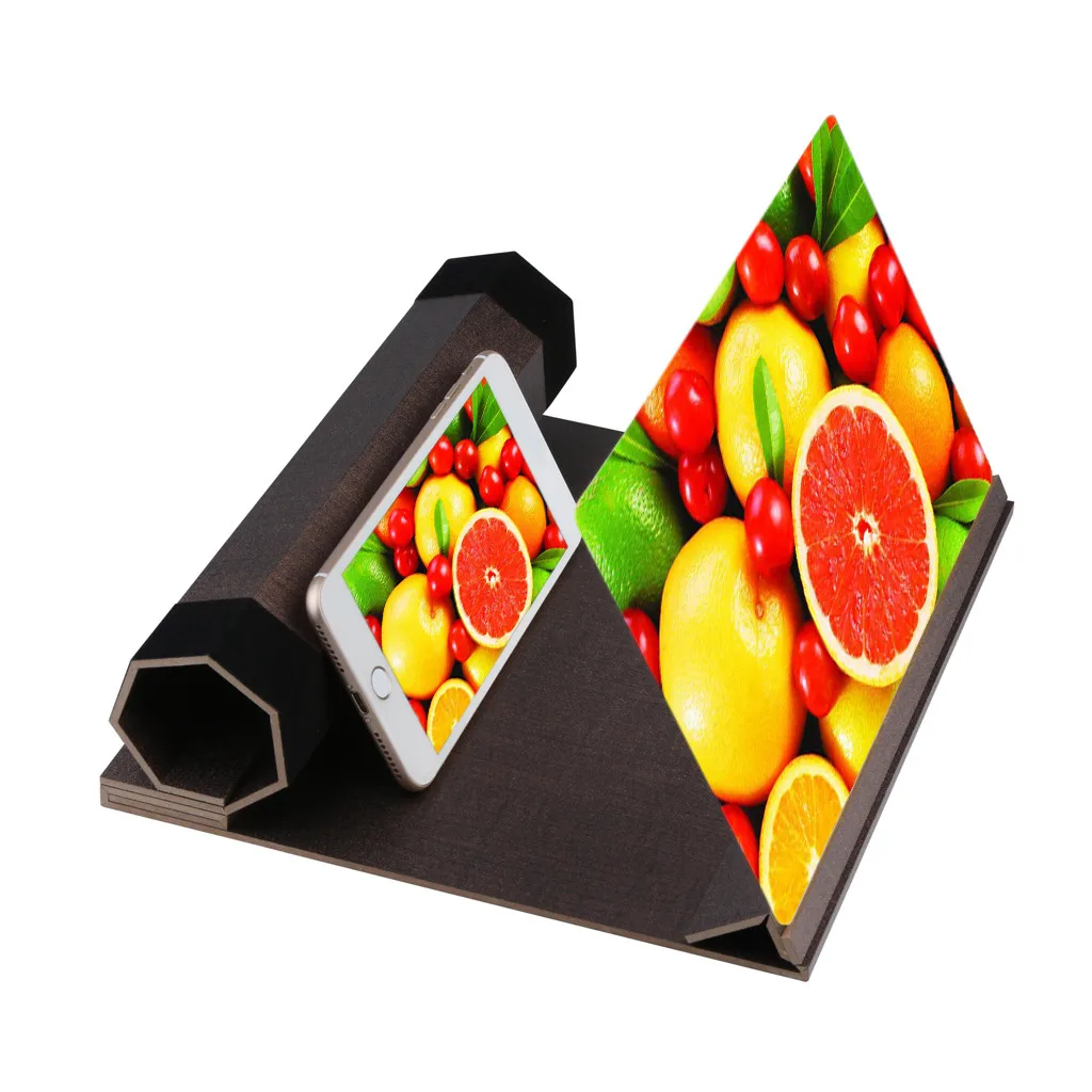 Binmer 12 inch Folding 3d phone magnifier screen With Wood Frame HD Video Magnifying Glass Bracket Stand tablet holder eye | Мобильные