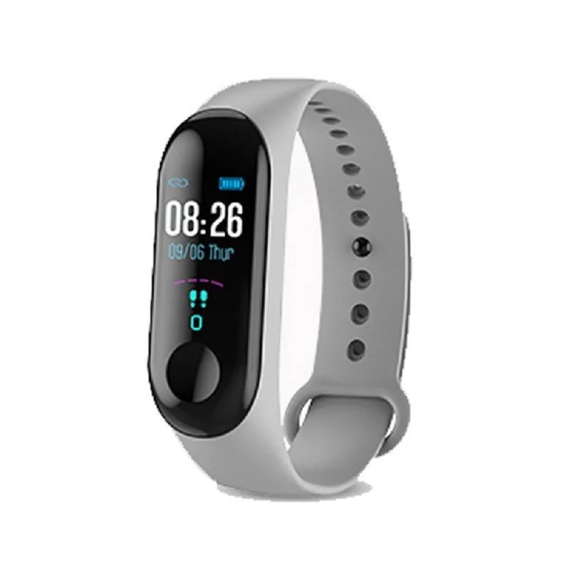 gray M3X цветной экран smartband IP68 водонепроницаемый спортивный браслет для женщин и мужчин пульс/кровяное давление/Фитнес контроль сна трекер - Цвет: gray
