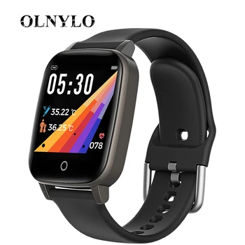 

New Bluetooth 5.0 T1S Smart Watch Body Temperature Sleep Monitor Wristband Weather Display Clock Sport SmartWatch for Men Women