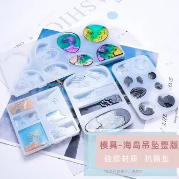 

Round Water Drop Handmade DIY Crystal Epoxy Glue Creative Concrete Plaster Step Field Island Pendant Silicone Mold