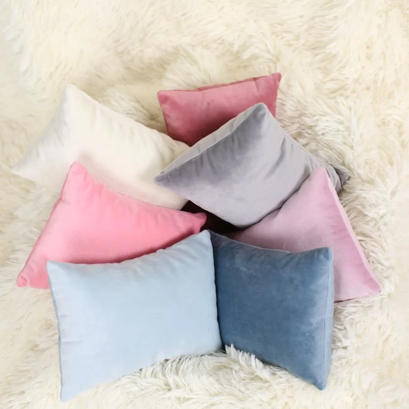 Newborn Baby Girl Photography Props Velvet Headband+Pillow Sets Infant fotografia Accessories Baby Photo Shoot Studio Props