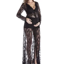 

2022 Sexy Lace Pregnancy Photo Shooting Dress Long Sleeve Summer Clothes For Pregnant Women Lace Dress Maternity Dresses