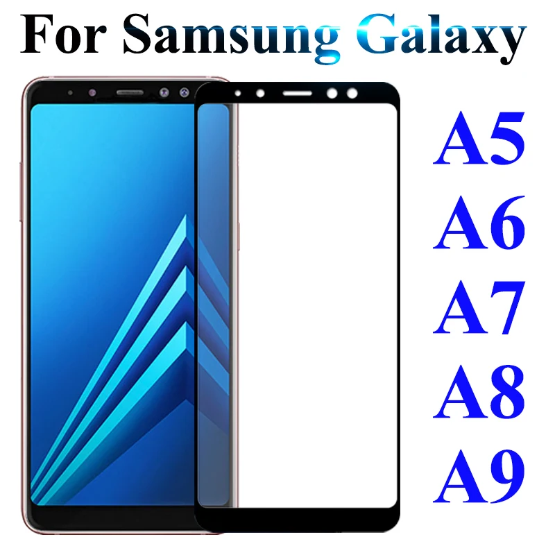 Защитное стекло для samsung galaxy a5 a6 a7 a8 a9 2018 Защита экрана samsun galax a 5 6 7 8 9 закаленная