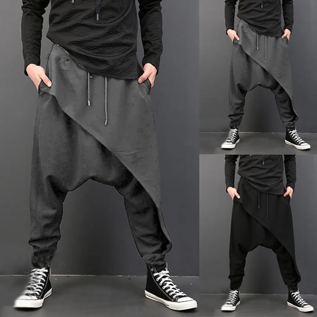 Pantalones Para Hombres Tactical Casual Harem Hem Urno Irregular Color  Sólido Flojo Hip Hop Pantalones Jogger Pantalon Homme De 34,81 €