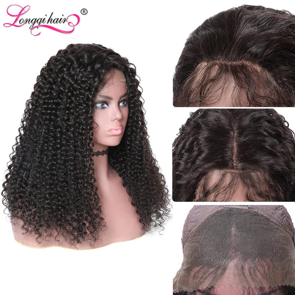 Longqi камбоджийские кудрявые человеческие волосы парик высокое соотношение 150% 13x4 13x6 парик фронта шнурка предварительно собранные
