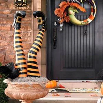 

Fun Express Upside Down Halloween Witch Legs Yard Props Decoration Ornaments Stake Halloween Yard Decor Novelty RT88