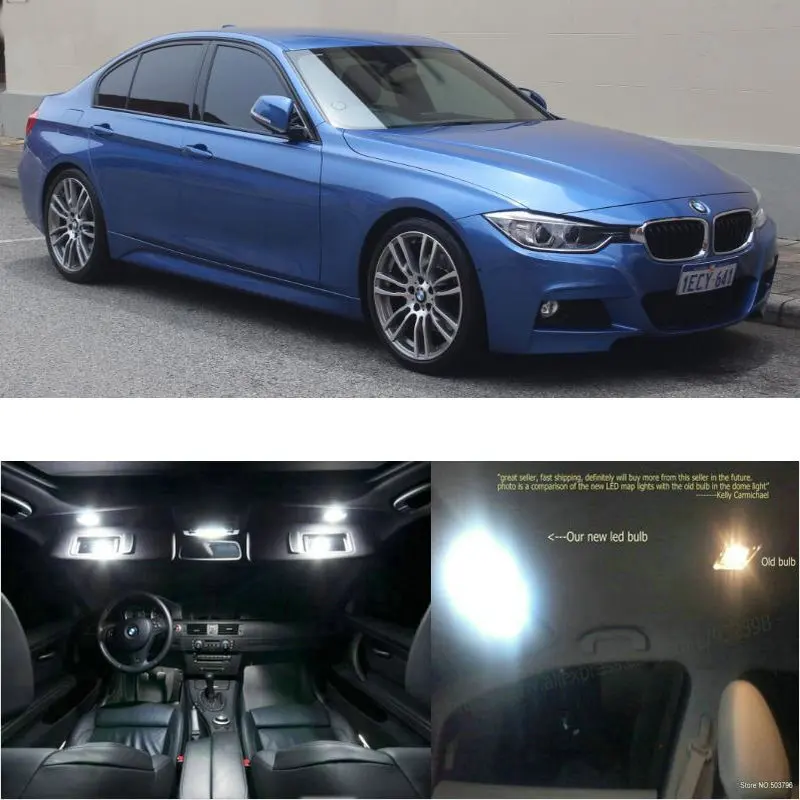 

LED Interior Car Lights For Bmw f30 2013+ room dome map reading foot door lamp error free 4pc