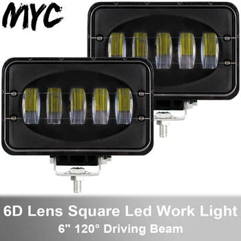 

6D Lens 6 Inch Led Work Light Bar 12V 24V For Car Motorcycle ATV Tractor Lada Niva 4x4 Offroad Flood Beam Driving Working Light