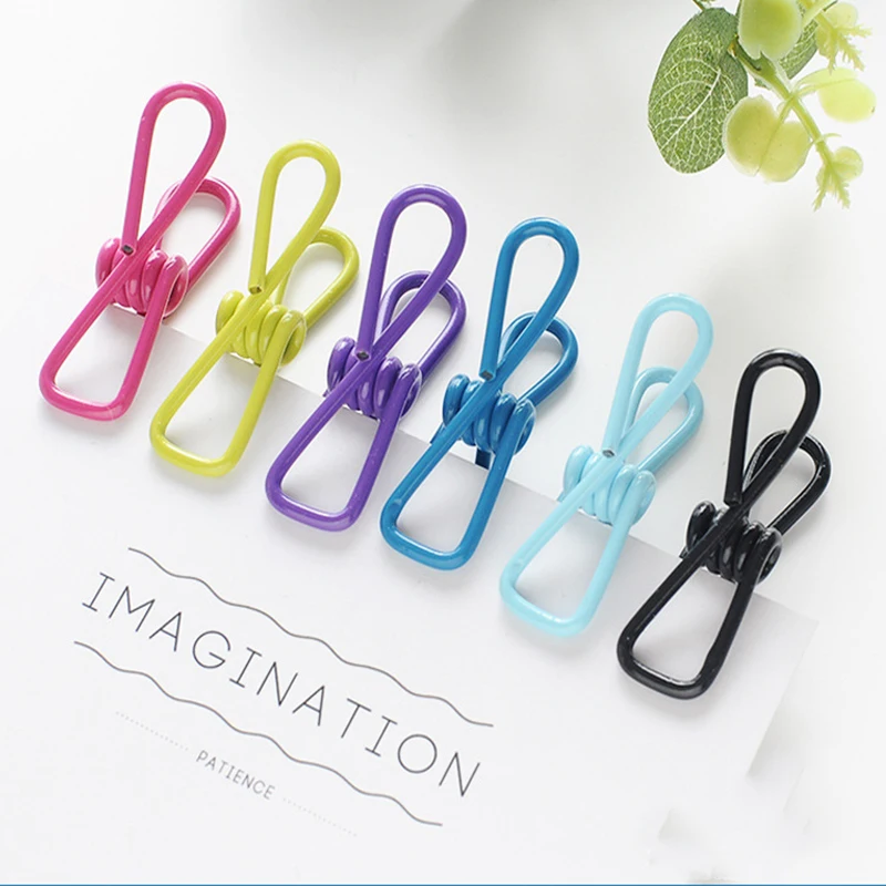 

Multicolor Metal Clothespin 10Pcs Durable Portable Multifunction Little Clip Laundry Storage Appliances