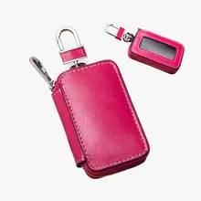 Cross Border Supply of Goods Genuine Leather Car Key Bag Universal Vehicle Models Key Bag Transparent Button Zipper Key Leather