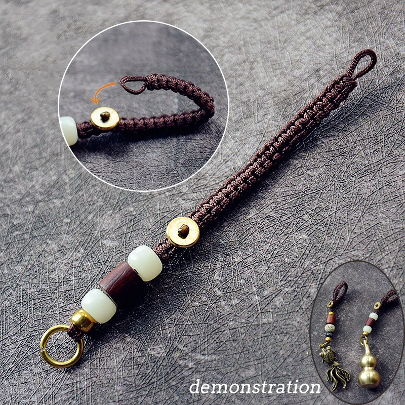 Lanyard 2 Мини латунная тыква украшение статуи кулон благословенный мир карманные фигурки домашний офис стол декоративный орнамент ключ подвеска игрушка подарок - Цвет: Lanyard 2