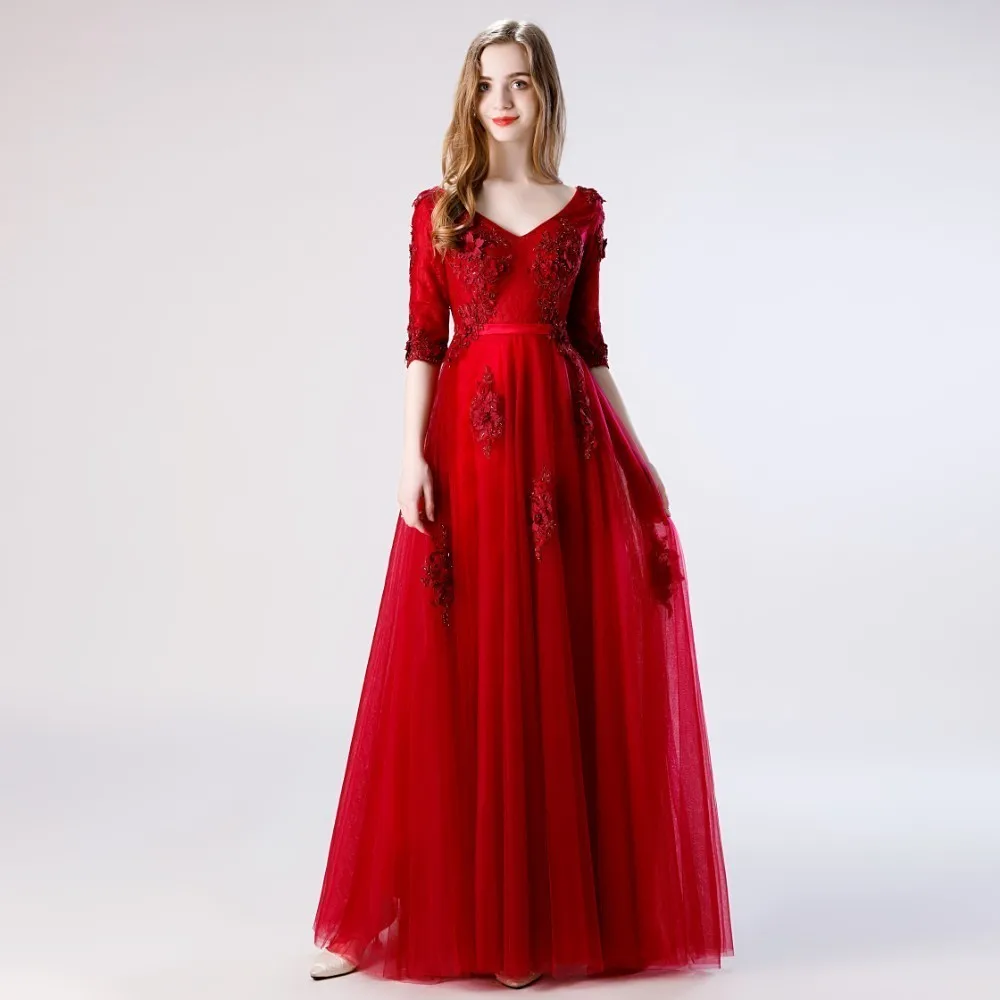 Vivian's Bridal 3d цветочное кружевное Бисероплетение платье для выпускного вечера с аппликацией винтажное v-образным вырезом с коротким рукавом пушистое вино Формальное вечернее платье