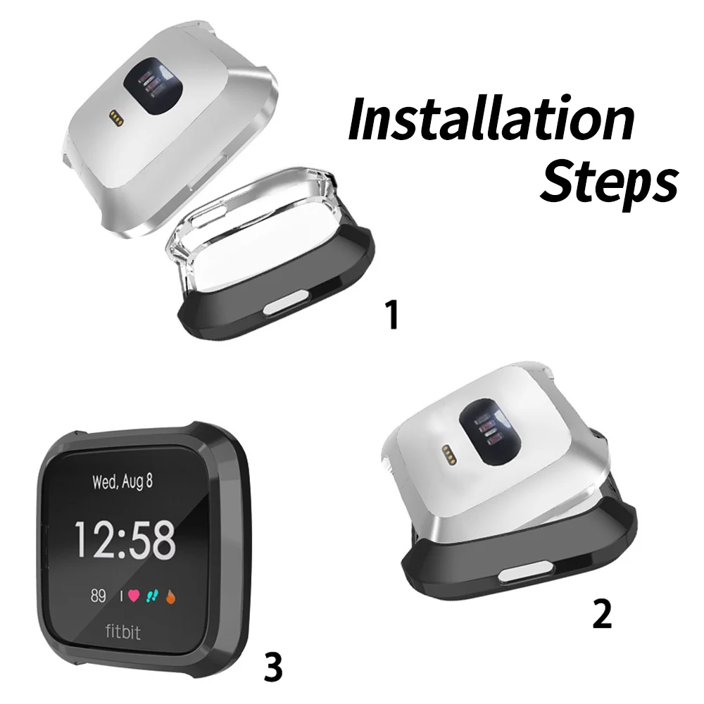 Чехол для экрана для Fitbit Versa/Versa Lite/Versa 2 часы с полным покрытием ТПУ устойчивые к царапинам легкие мягкие Аксессуары для бампера