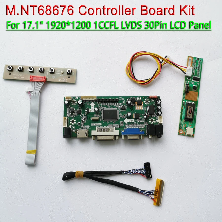 Подходит для LP171WU1 LP171WU3 1CCFL с клавиатурой 17 1 &quotLVDS 30 контактов VGA DVI 1920*1200 M.NT68676 плата
