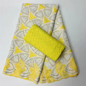 

2.5+2.5 yards Swiss lace fabric heavy beaded embroidery African fabrics 100% cotton fabric Swiss voile lace in Switzerland KL82