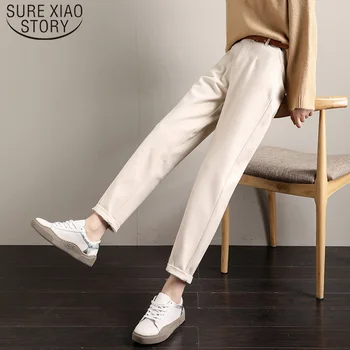 

2019 New Fashion Loose Harem Pants Autumn Winter High Waist Elastic Trousers Female Solid Warm Pants Women Plus Size 7815 50