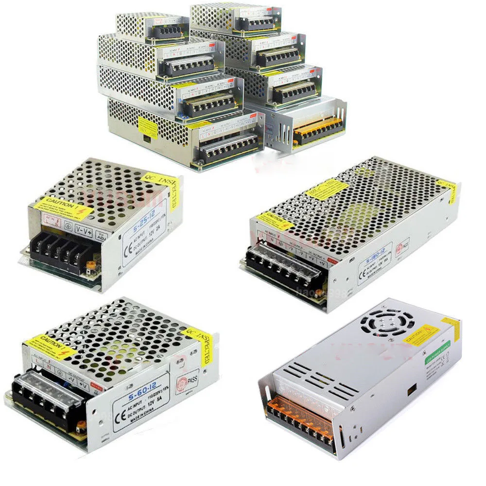 Трансформаторы DC 5V 12V 18V 24V 36V 48V Питание адаптер 1A 2A 3A 5A 6A 8A 10A 15A 20A 30A 40A светодиодный