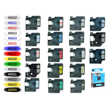 

0.47" Label Tape 12mm x 8m Compatible for Dymo 1/2" Black Print on Clear White Blue Red Yellow Green Silver Gold 45010 45013