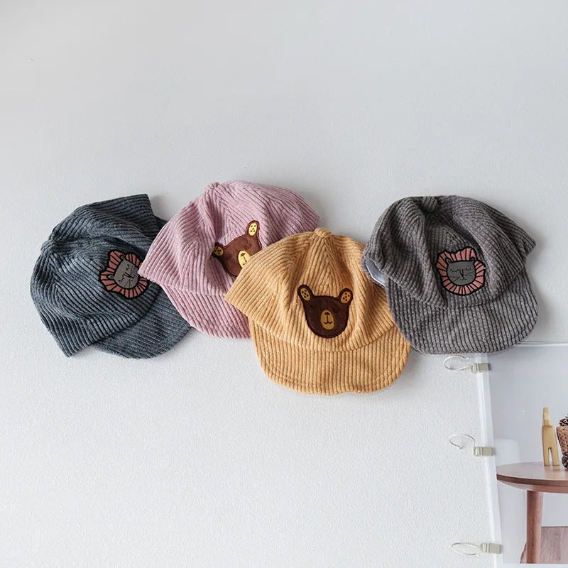 Детские весенне осенние зимние шапки милая Вельветовая Кепка с рисунком льва