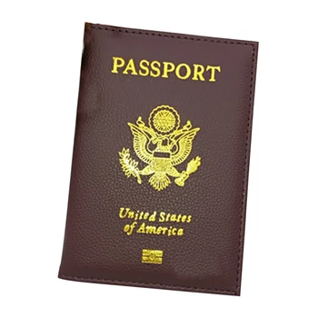 

Rectangle Travel Case Portable Scratch Resistant Wallet Passport Cover Convenient Lichee Pattern Holder Dustproof Embossing