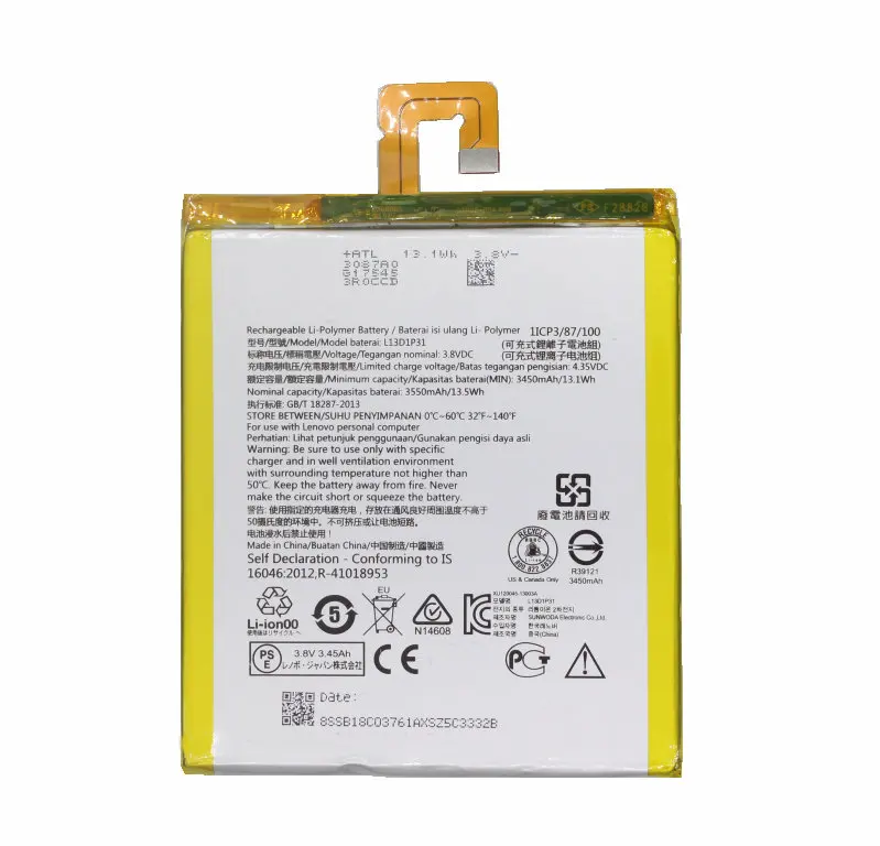 1x3550 мА/ч, L13D1P31 Замена Батарея для lenovo Pad A3500 S5000 S5000-H tab3 7 TB3 710i 710F tab 2 A7 A7-30 A7-10F A7-20F