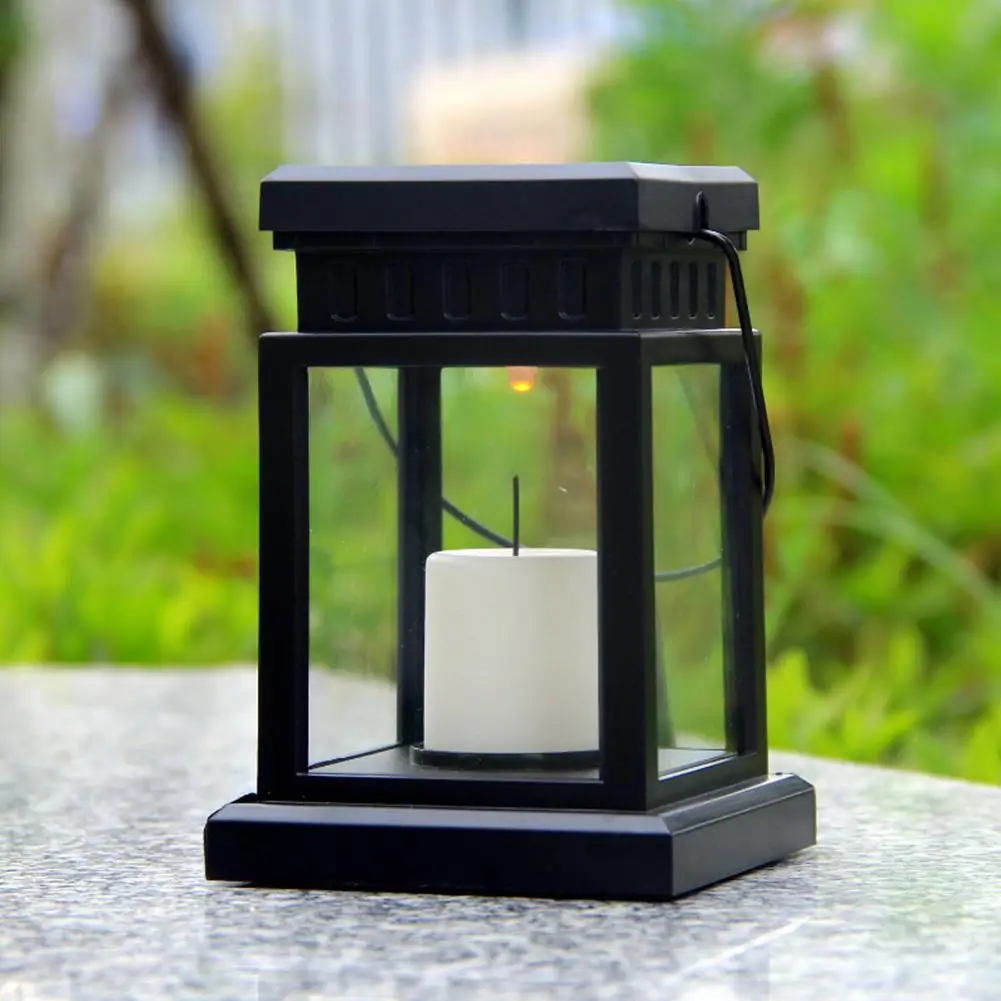 Светодиодный солнечный беспламенный свечный фонарь с подвесным зажимом для наружного освещения