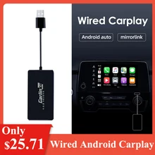 Black Wired Carplay Adapter Dongle Car TV For iOS Android Screen Mirror Link Car Stereo Player Dongle GPS Carplay Display Dongle