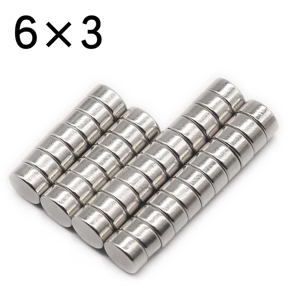 10/50/100/200 Pcs 6x3 Round NdFeB Neodymium Magnet N35 Super Powerful Small imanes Permanent Magnetic Disc 6*3