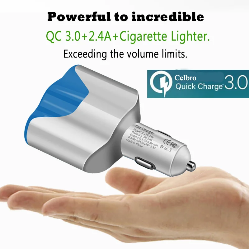 USB Автомобильное зарядное устройство быстрая зарядка 3 0 QC быстрое прикуриватель