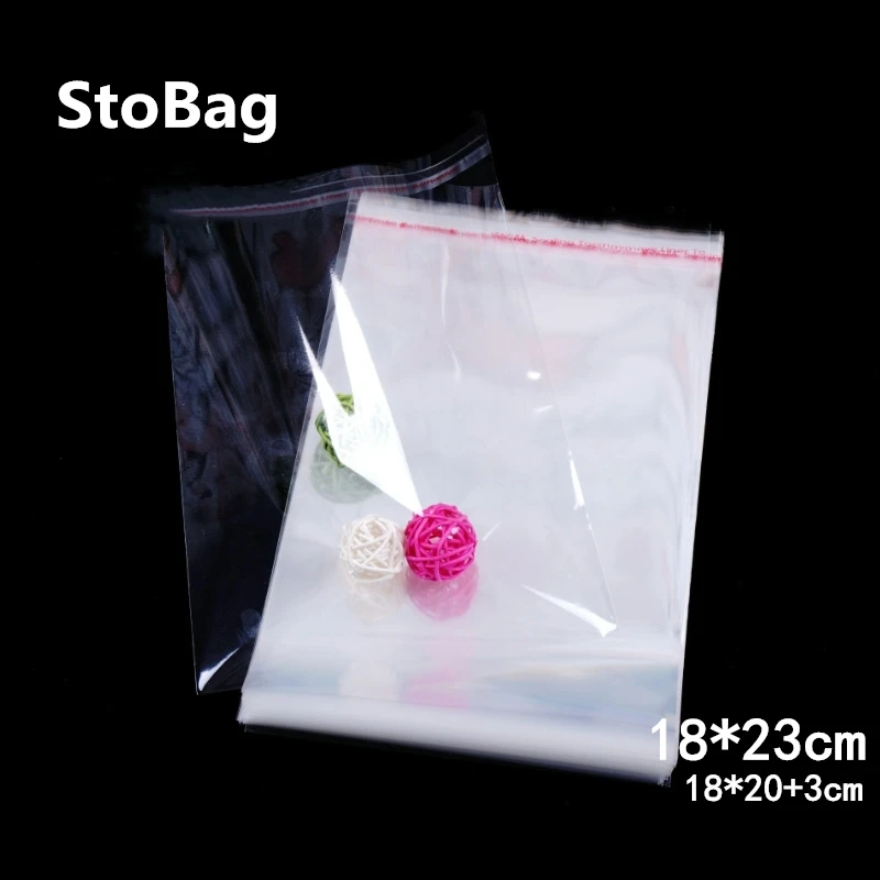 Самоклеящиеся прозрачные пакеты StoBag для упаковки ювелирных изделий 18 х23 см 100 шт.