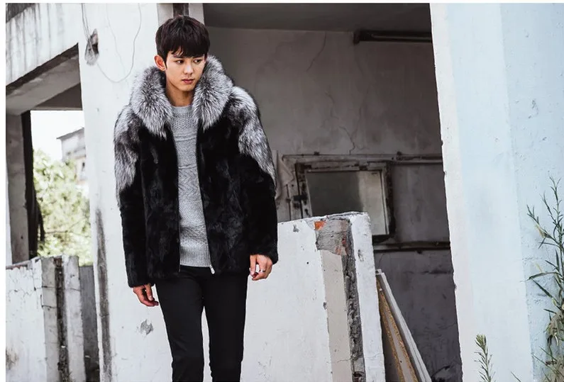 Осень и зима стиль пальто куницы Мужская норка кашемир средней длины меховая одежда большой размер имитация меха пальто европ