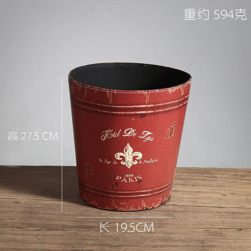 Модная ретро кожаная мусорная корзина для бара дома гостиной спальни бумажная корзина для хранения мини мусорная корзина сумка держатель - Цвет: 1898